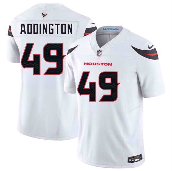Men's Houston Texans #49 Tucker Addington White 2024 Vapor F.U.S.E. Limited Stitched jersey